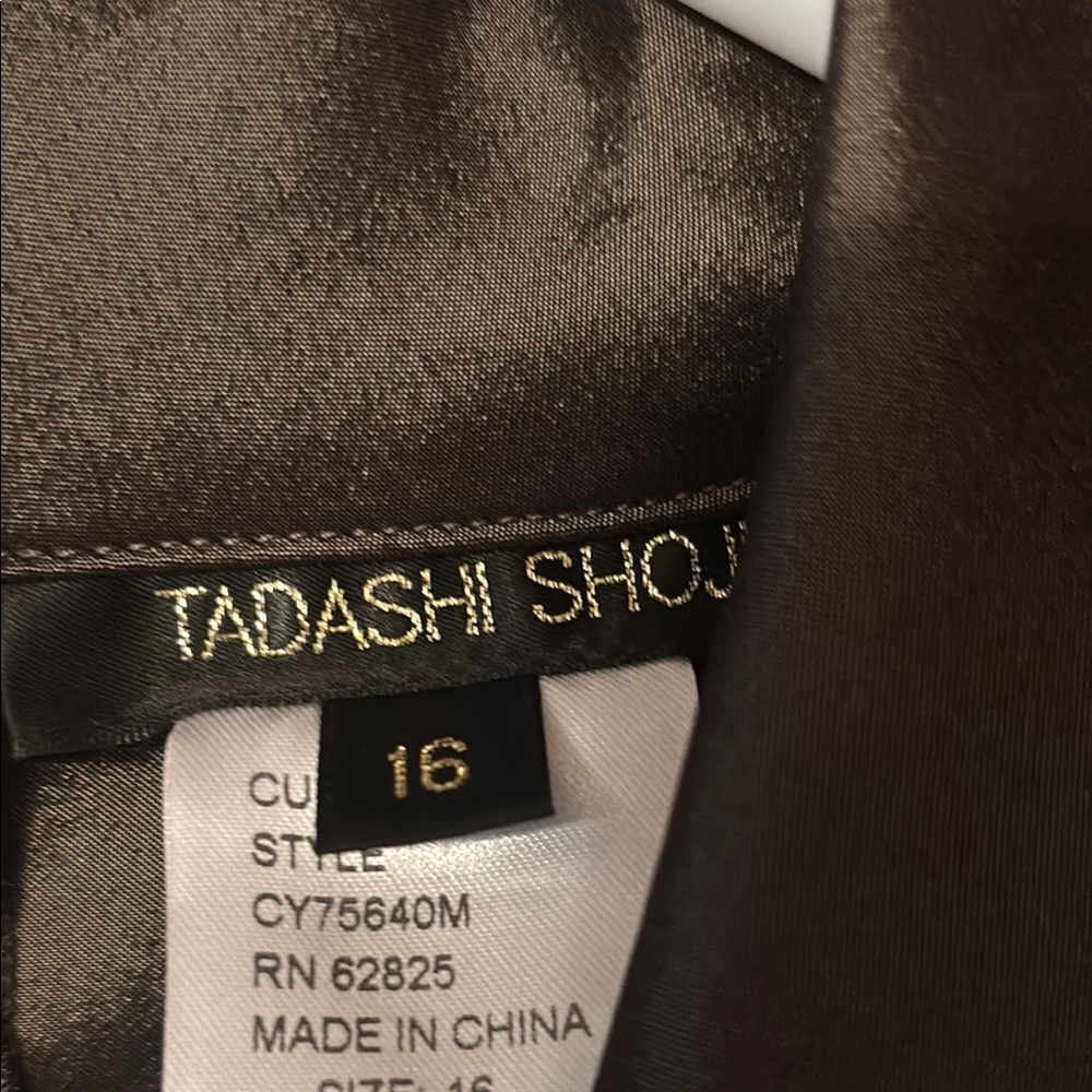 Tadashi Shoji Elegant Metallic Olive Green  Dress